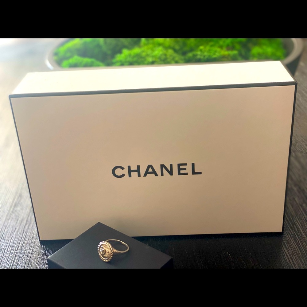 Authentic Sterling Silver Button Chanel Ring